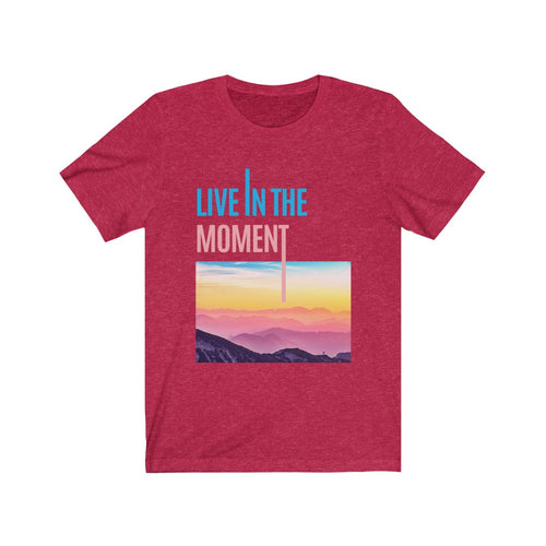 Live In The Moment Vintage T Shirt red