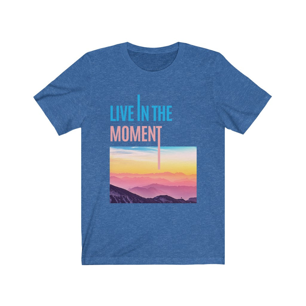 Live In The Moment Vintage T Shirt Blue