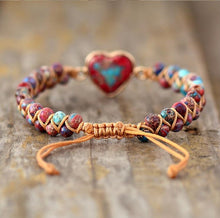 Load image into Gallery viewer, Jasper Heart Shaped bracelet back display
