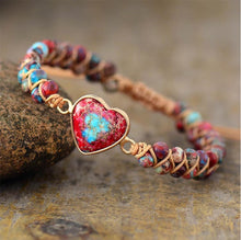 Load image into Gallery viewer, Jasper Heart Shaped bracelet front display
