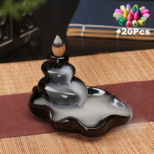 Load image into Gallery viewer, Waterfall Shiva Ling Style Backflow Ceramic Incense Burners for Home / Office Décor
