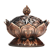 Load image into Gallery viewer, Buddhist Lotus Flower Zinc-copper Alloy Incense burner
