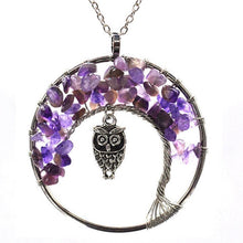 Load image into Gallery viewer, Amethyst Natural Stone Tree of Life Pendant Necklace for Women / Reiki Jewelry
