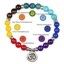 Load image into Gallery viewer, Reiki 7 Energy Chakra Healing Natural Stone Mala Unisex Pendant
