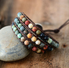 Load image into Gallery viewer, Vintage Boho Handmade Natural Stones Bracelet Side Display
