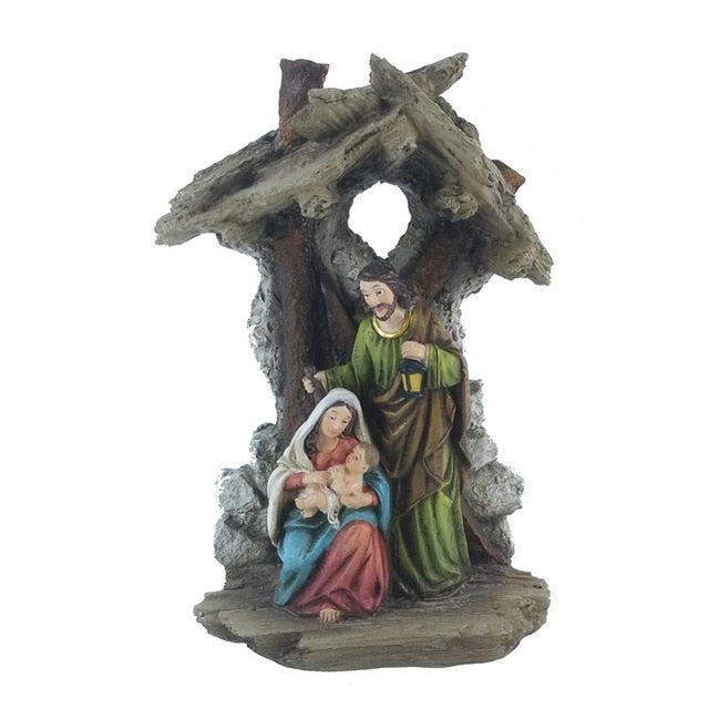 Virgin Mary & Jesus Christ Holy Family Nativity Scene Miniature sculpture