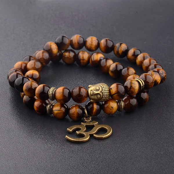 Tiger Eye Beads Crystal Bracelets