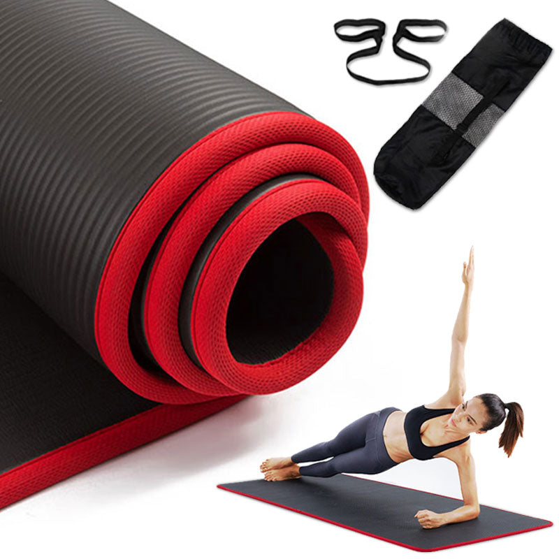 10mm Non-Slip Thickened NBR Yoga Gym Mat With Storage Bag