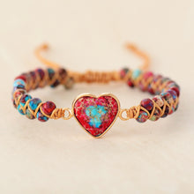 Load image into Gallery viewer, Jasper Heart Shaped Charm bracelet
