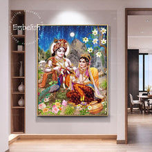 Load image into Gallery viewer, Radha Krishna Canvas Paintings / Home Décor
