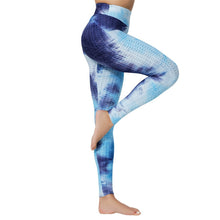 Load image into Gallery viewer, Anti Cellulite Double Blue Women&#39;s Push Up Sport Leggings / Yoga Pants
