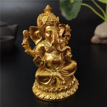 Load image into Gallery viewer, Golden Lord Ganesha Statue Figurines
