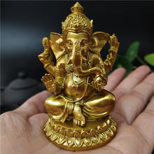 Load image into Gallery viewer, Golden Lord Ganesha Statue Figurines
