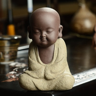 Little Buddha Clay Pottery Statue